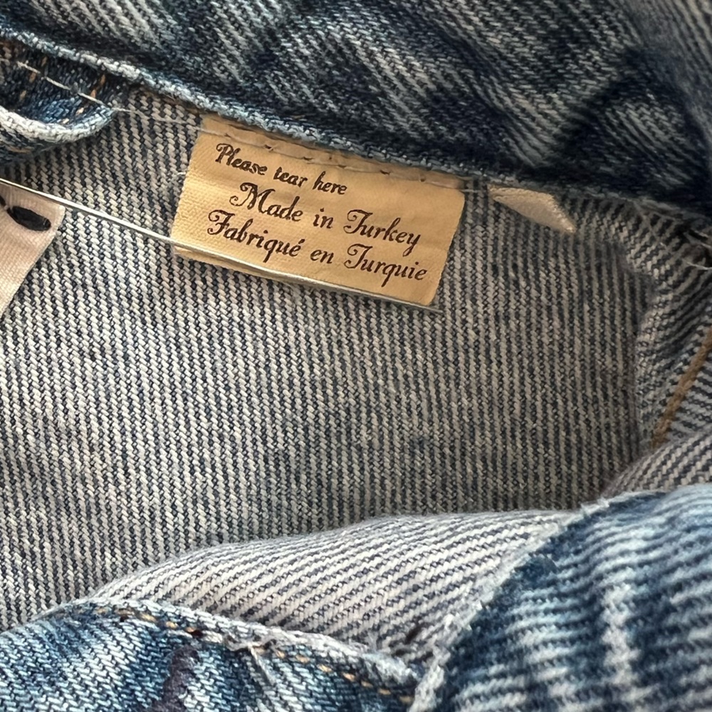 Levi’s Made & Crafted trucker jacket with French tulle lace overlay size medium - Picture 6 of 8